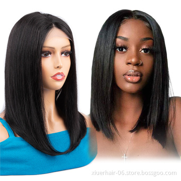 Cheap 200% Density Short Pixie Cut 14 Inch Blonde Curly Hd Transparent Bob 4*4 Closure 100% Human Hair Wig For Asian